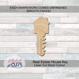 House Key Wood Cutouts for crafts, Laser Cut Wood Shapes 5mm thick Baltic Birch Wood, Multiple Sizes Available Elliefont Styles