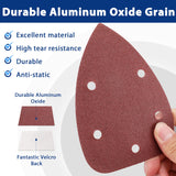 WORKPRO 150PCS Mouse Sander Pads, 5 Hole Detail Sander Sandpaper Sanding Sheets, 40/80/120/180/240 Assorted Grits for Wood Furniture WORKPRO