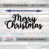 Merry Christmas Wood Cutouts for crafts, Laser Cut Wood Shapes 5mm thick Baltic Birch Wood, Multiple Sizes Available Elliefont Styles