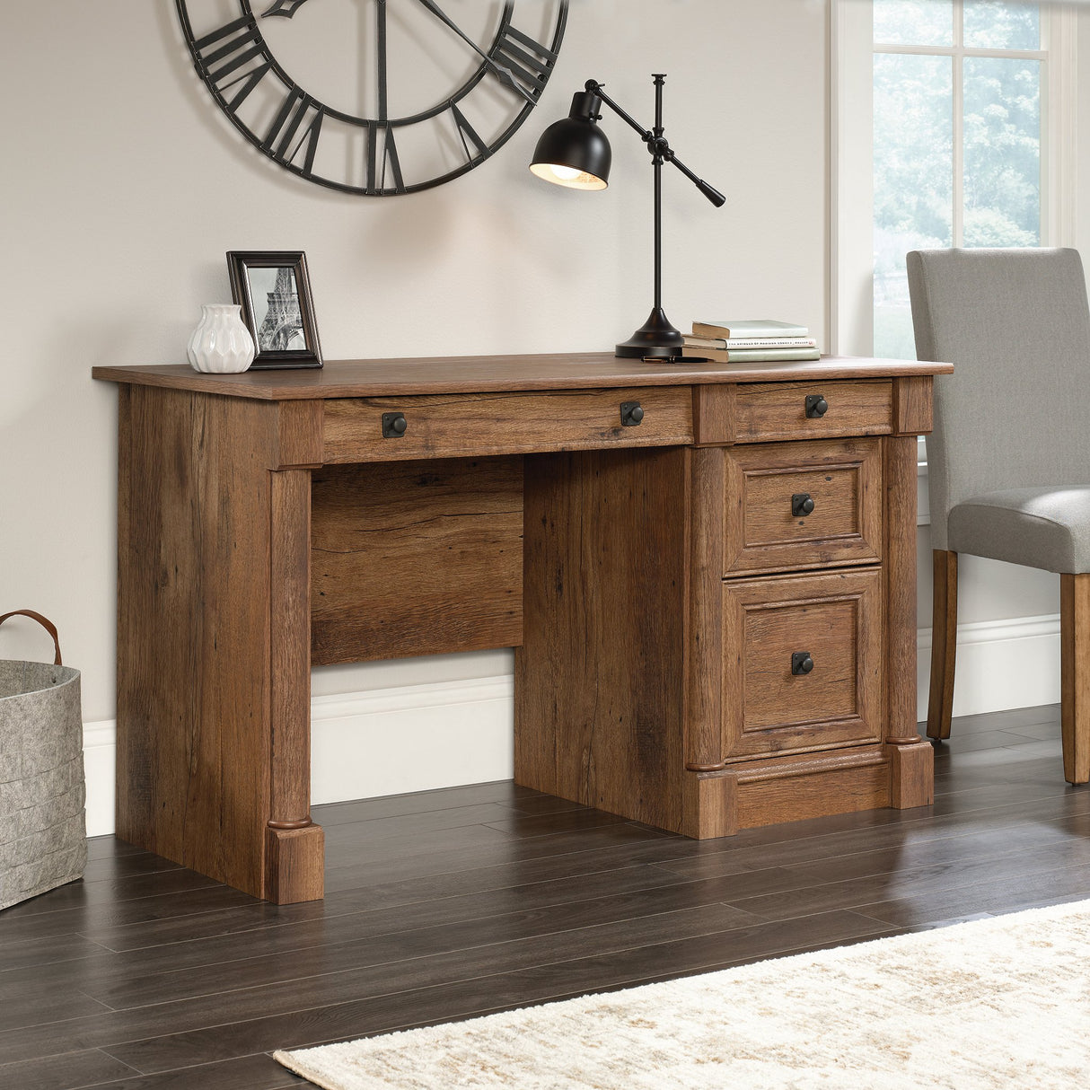 Sauder Palladia Computer Desk, Vintage Oak finish Sauder