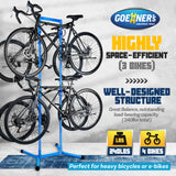GOEHNER's 4 Bike Storage Rack Garage (Max. 240LBS), 4 Bicycle Indoor Standing Bike Rack, Height Adjustable for Road Mountain Bicycles GOEHNER's