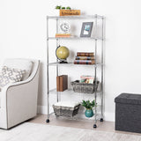 Seville Classics 5-Tier Wire Shelving with Wheels, 5-Tier, 30"" W x 14"" D (NEW MODEL), Chrome Plating, Plated Steel Seville Classics
