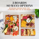 Chorus Wood Cutting Board Set with Juice Groove (3 Pieces) - Acacia Wood Kitchen Cutting Boards, Chopping Board for Meat (Butcher Block), Vegetables, Apace Living