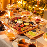 Easoger Large Bamboo Charcuterie Board with 2 Drawers, Knife and Bowls - Unique Housewarming, Wedding and Bridal Gift Easoger