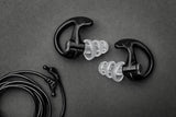 SureFire EP5 Sonic Defenders Max Full-Block Earplugs, triple flanged design, reusable, Black, Medium SureFire