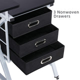 Yaheetech Drafting Desk, Drawing Table for Artists/Adults, Art Desk w/Stool and 3 Slide Drawers, Painting Studio Design Work Station, Adjustable Yaheetech