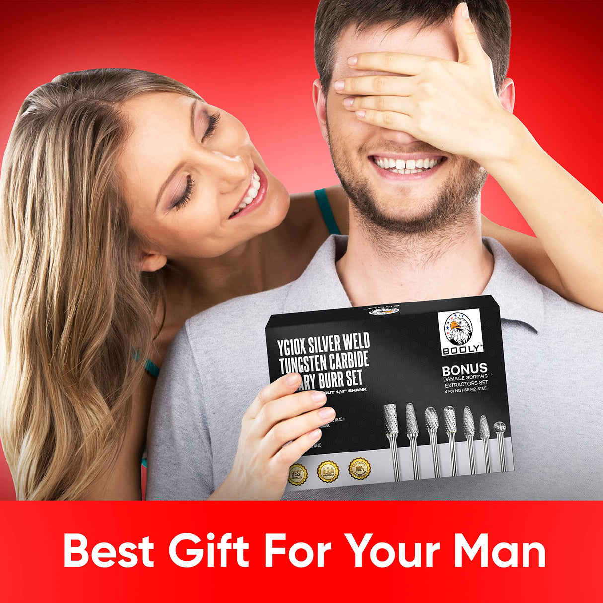 Premium–Grade Die Grinder Bits Carbide Burr Set ¼" Shank 10PC Double Cut Tungsten Rotary Rasp File for Metal Grinding Drill Bits for Makita Dewalt BOOLY