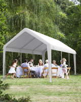 DEXSO Carport 13'x20' Heavy Duty Portable Garage, 1.0 mm Steel Poles & 180 g PE Waterproof Canopy, with Front & Rear Doors, 2 Side Doors, and 4 DEXSO
