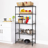 Seville Classics Solid Steel Wire Shelving Storage Unit Adjustable Shelves Organizer Rack, for Home, Kitchen, Office, Garage, Bedroom, Closet, Black, Seville Classics