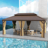 Aoxun 12' x 20' Permanent Hardtop Gazebo with Galvanized Steel Double Roof and Aluminum Frames Outdoor Large Pavilion Gazebo for Patio Deck Garden, Aoxun