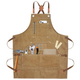 Yxiang Woodworking Apron for Men,Work Apron with 11 Tool Pockets Heavy Duty Waxed Canvas Workshop Tool Aprons Yxiang