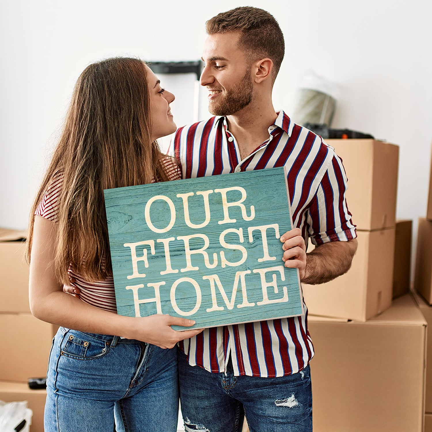 Personalized Wood Sign for Wall Home Room Kitchen Farmhouse - Custom Welcome Family Sign Christmas Ugly Sweater Co