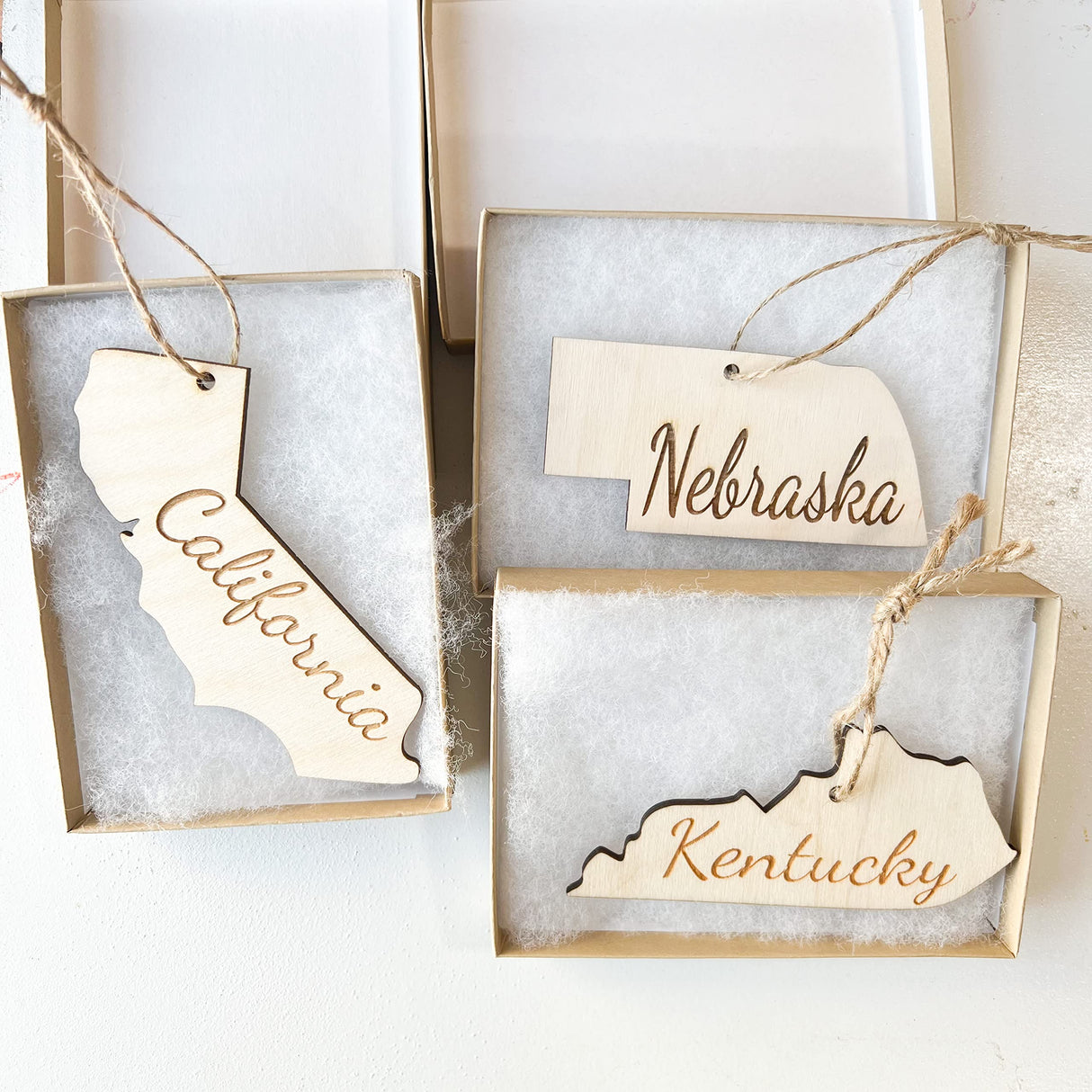State Christmas Ornaments, Wooden Tree Holiday Decor, Unfinished 2021 Personalized Unique Durable Engraved Shapes (New York) WoodArtSupply