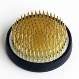 Wazakura Made in Japan Ikebana for Beginners Tool Kit, Minoyaki Brown & Blue Flower Vase, 2.4in (61mm) Brass Kenzan Holder, Cleaner (Minoyaki Wazakura