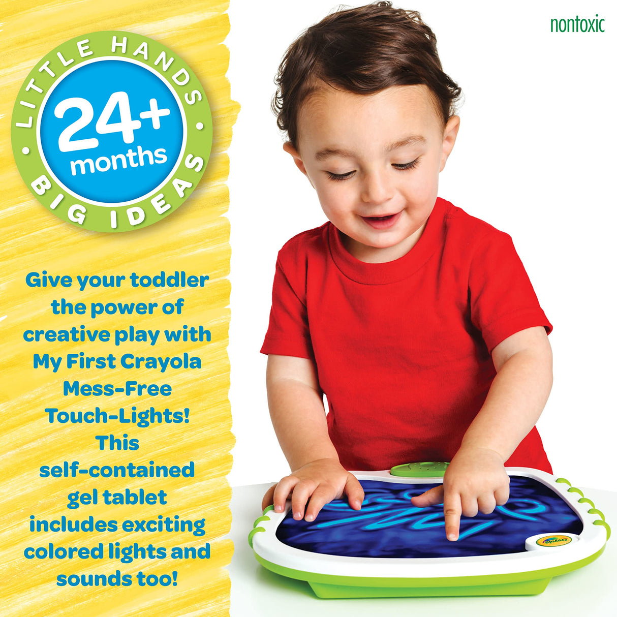 Crayola Toddler Touch Lights, Musical Doodle & Sensory Board, Sensory Toys for Toddlers, Mess Free Finger Painting, Ages 2+ Crayola