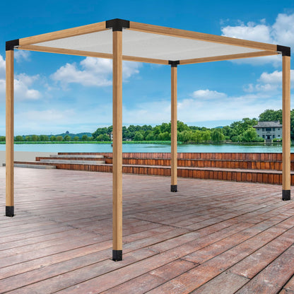 LADECH Pergola Kit with 3-Way Right Angle Corner Brackets Woodworks DIY 4x4 Post Base Kits, Wooden Bracket for Gazebos, Patio Pergolas, Outdoor - WoodArtSupply