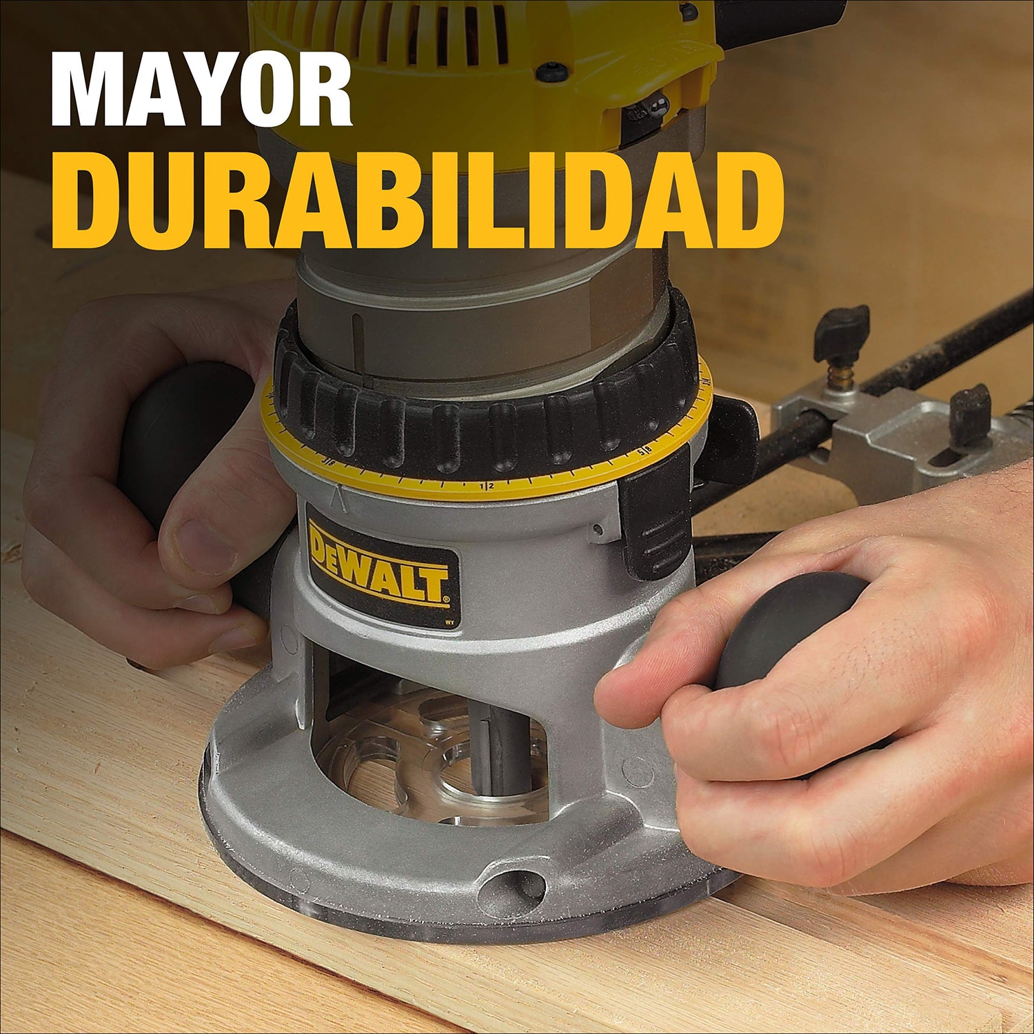 DEWALT Router, Fixed Base, 1-3/4-HP, 5/128” Per Turn, Compact and Portable, Corded (DW616),Yellow DEWALT