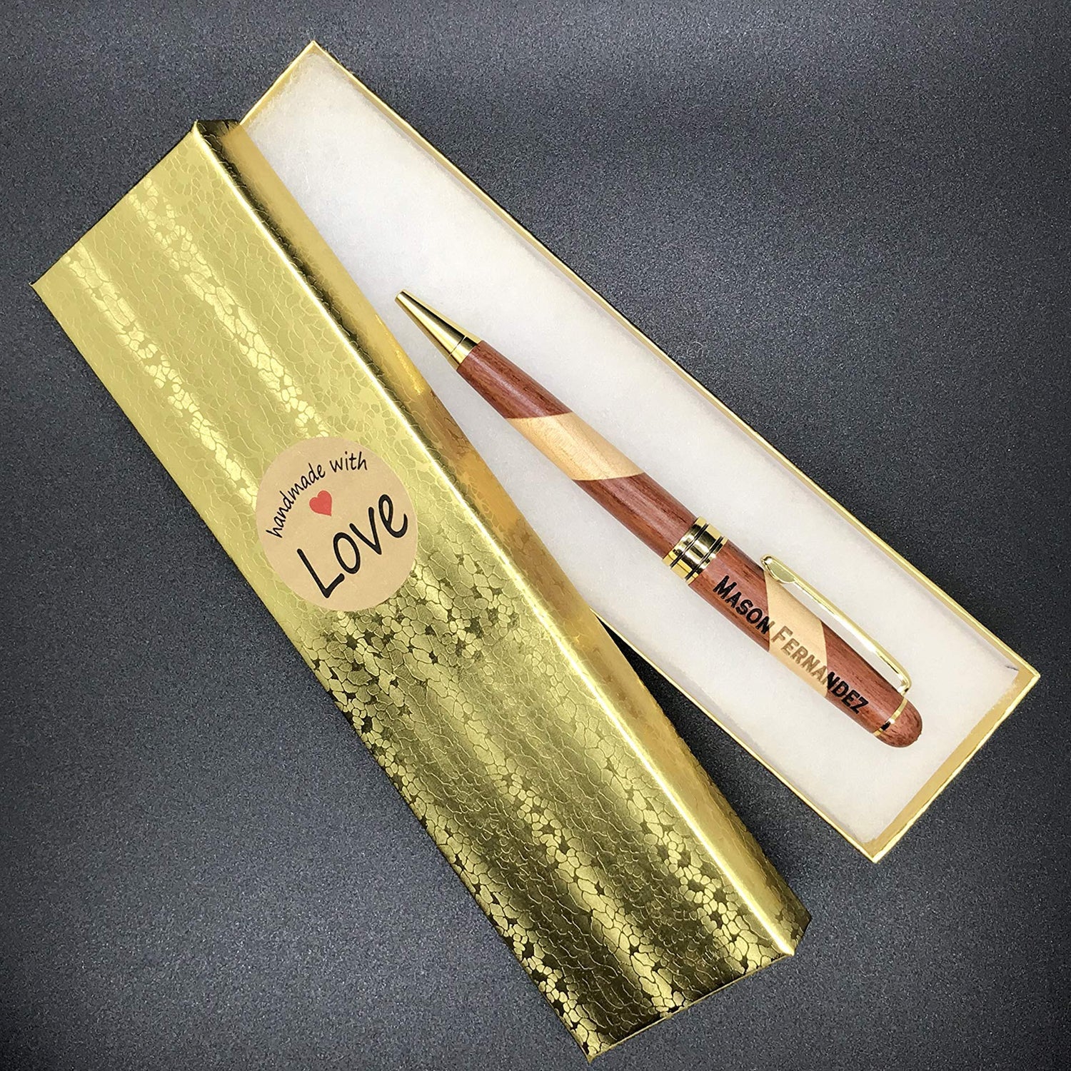 Custom Wood Pen, Personalized Maple, Bamboo, Rosewood, Wood Ball Point Pen - Engraved Generic