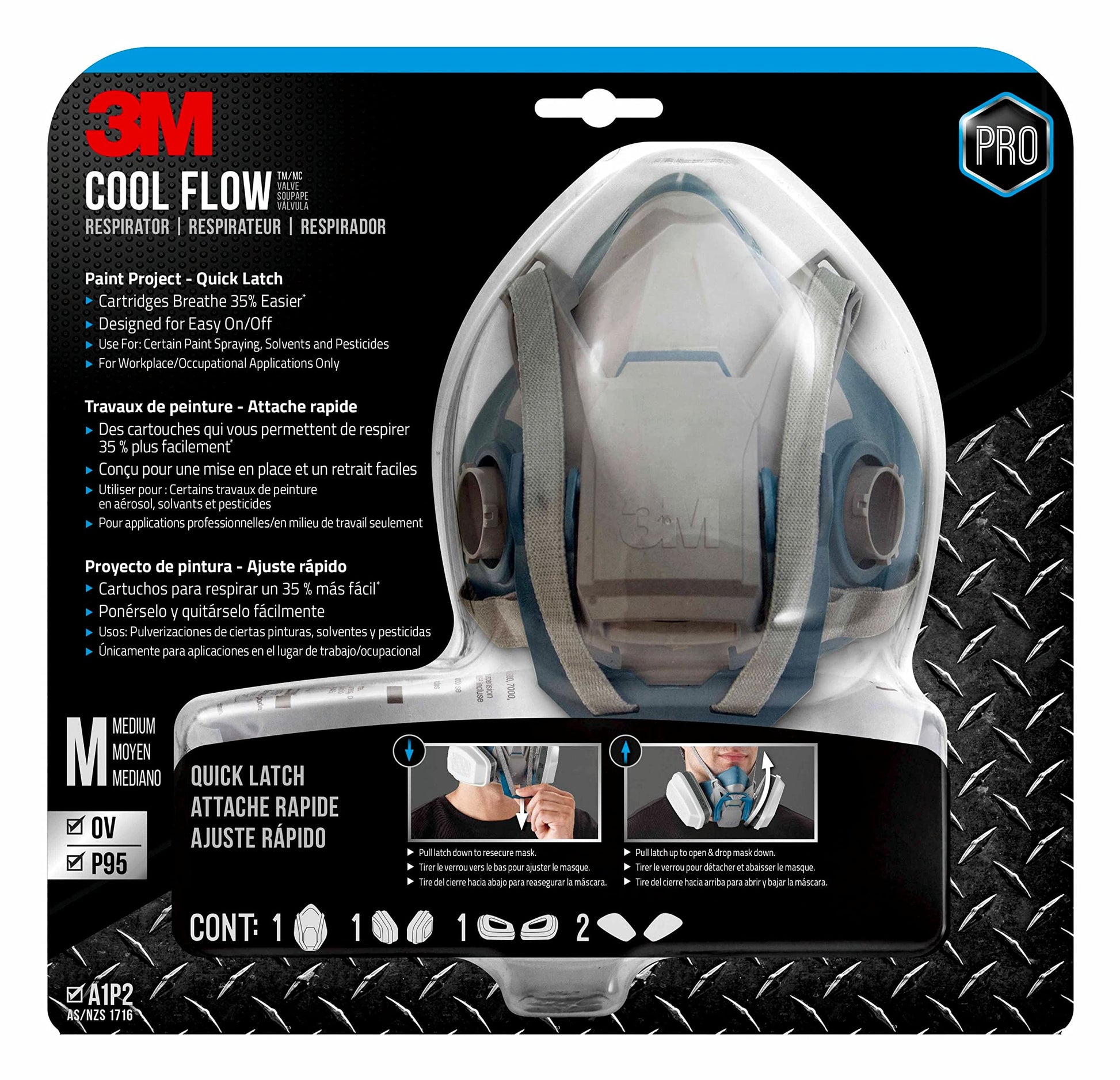 3M Paint Project Respirator with Quick Latch (1 Pack), Medium - WoodArtSupply