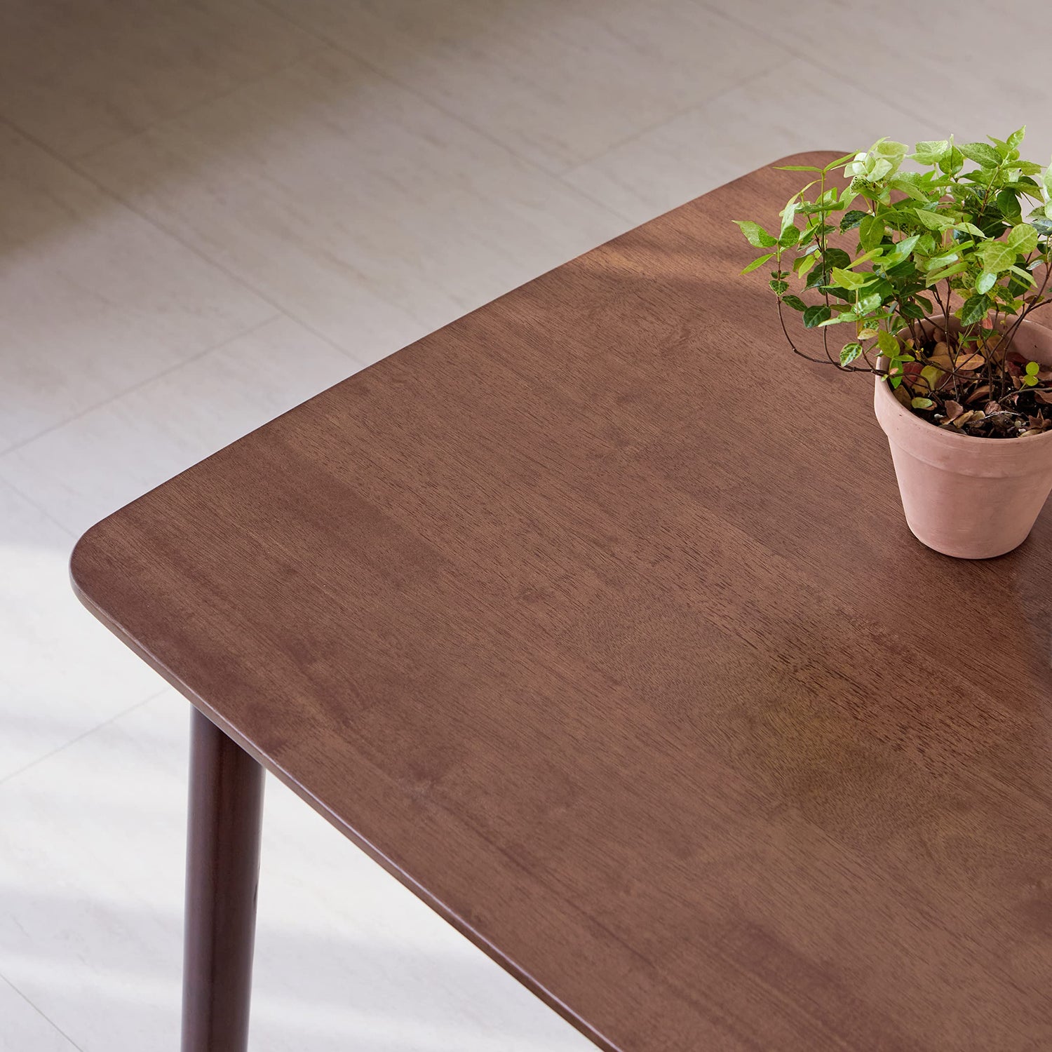 Livinia Aslan 47" Malaysian Oak Rectangular Wooden Dining Table/Solid Wood Kitchen Desk (Walnut) Livinia