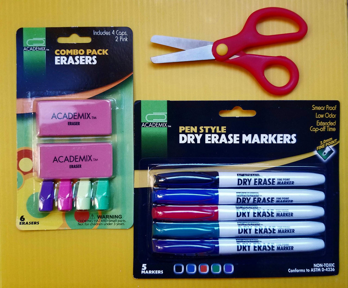 Back to School Supplies Bundle for Pre-K, Kindergarten, 1st, 2nd, 3rd Grade (12) Grand Bay Market