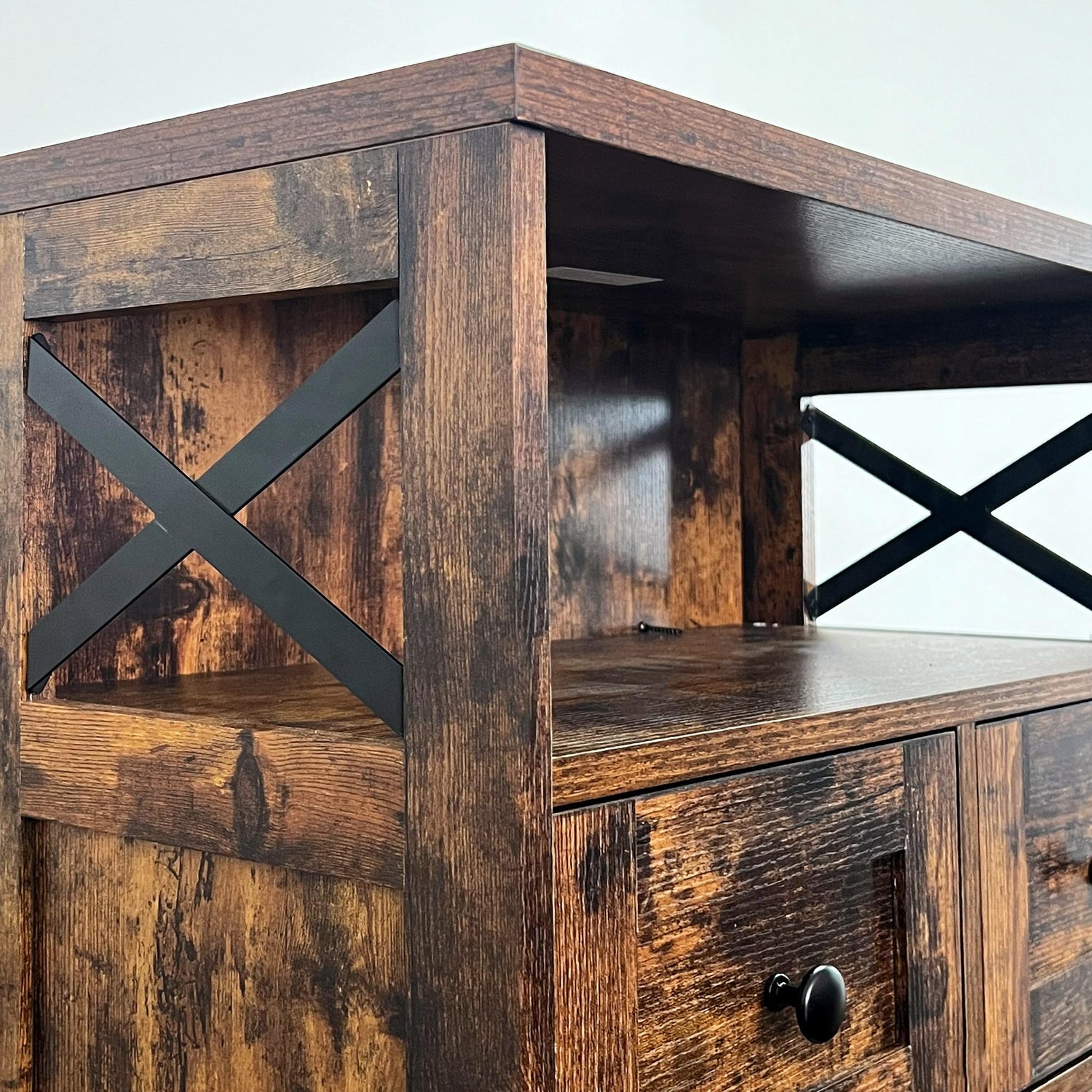 Befrases Farmhouse Storage Cabinet with Drawers and Shelves, Freestanding Kitchen Pantry Storage Cabinet, Floor Storage Cabinet Hutch Cupboard for Befrases