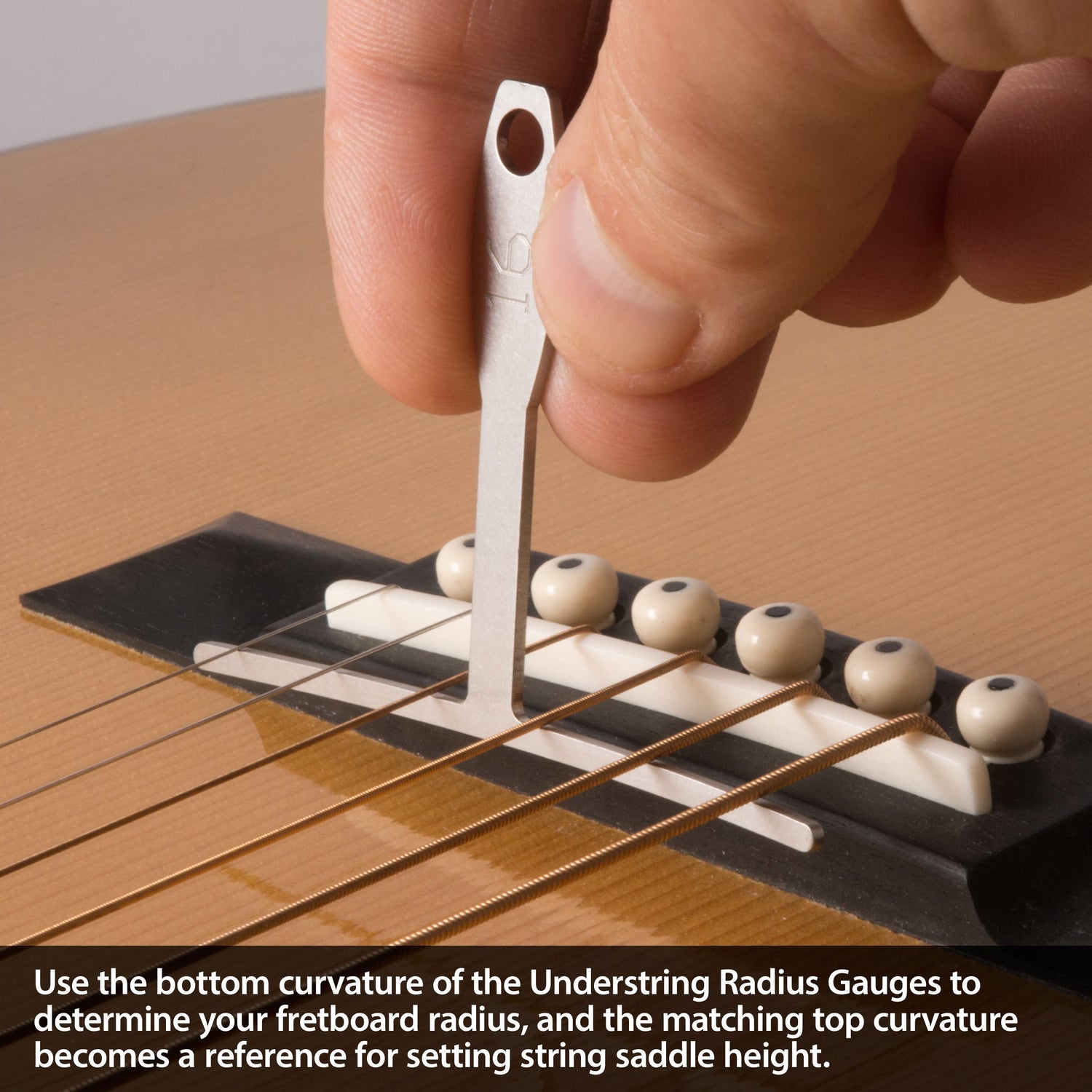 StewMac Basic Guitar Setup Kit - Inches | Includes String Action Gauge, 18" Precision Straightedge, and 9 Understring Radius Gauges | Professional, StewMac