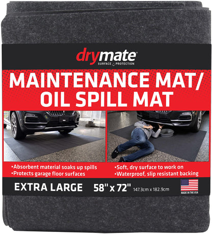 Drymate Premium Maintenance Mat Oil Spill Garage Floor Mat (58" x 72"), Absorbent, Waterproof, Contains Liquids, Protects Garage Surface or Driveway, - WoodArtSupply