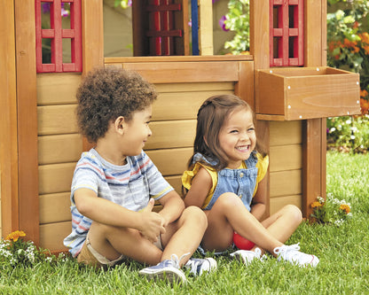 Little Tikes Real Wood Adventures 5-in-1 Game House, Outdoor Wood Game Playhouse for All Kids, Boys and Girls Ages 3+