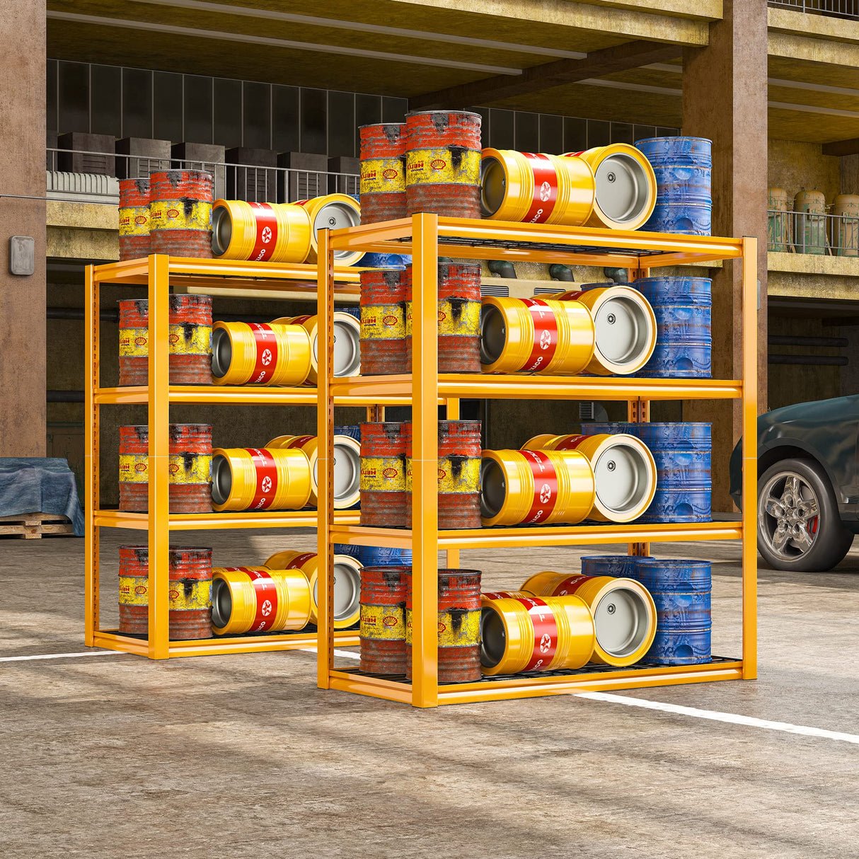 REIBII 40" W Garage Shelving Heavy Duty Garage Storage Shelves Load 2200LBS Adjustable Metal Shelving Unit Heavy Duty Shelving for Garage Shelves REIBII