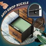 DEVAISE Mobile File Cabinet, Rolling Printer Stand with 3 Drawers, Fabric Vertical Filing Cabinet fits A4 or Letter Size for Home Office, Rustic DEVAISE