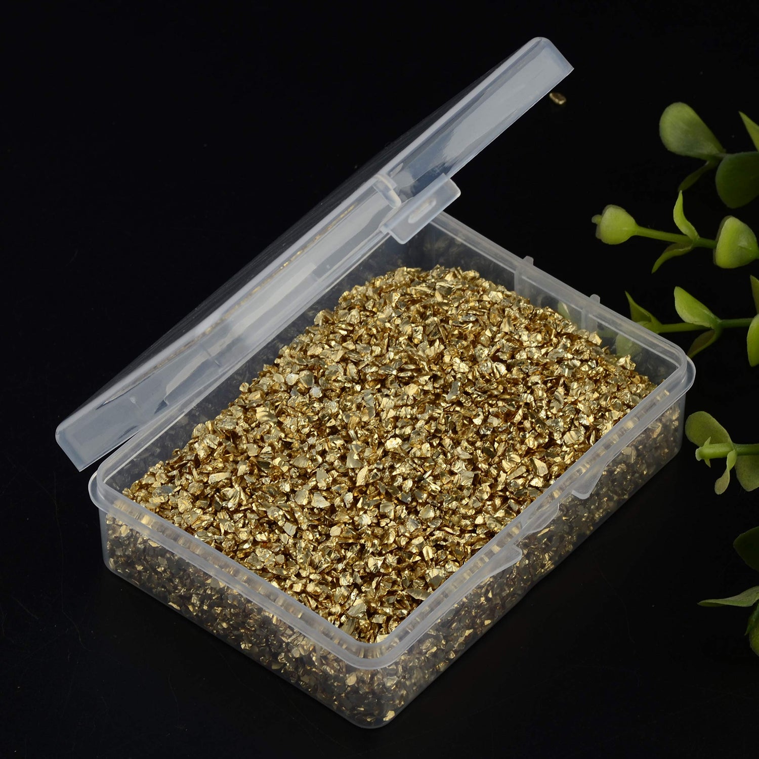 Crushed Glass Irregular Metallic Chips Sprinkles Chunky Glitter Gold Plated 100g 2-4mm for Nail Arts Craft DIY Vase Filler Epoxy Resin Mold Cmidy