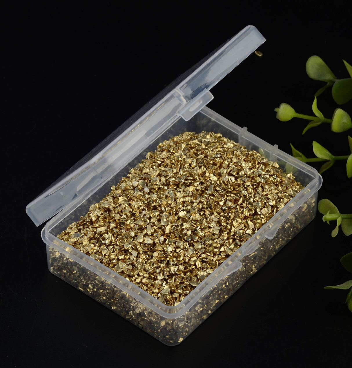 Crushed Glass Irregular Metallic Chips Sprinkles Chunky Glitter Gold Plated 100g 2-4mm for Nail Arts Craft DIY Vase Filler Epoxy Resin Mold Cmidy