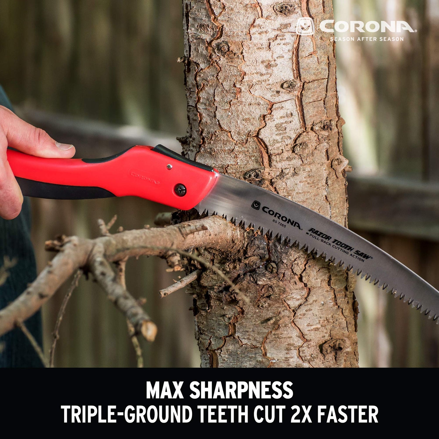 Corona Tools 10-Inch RazorTOOTH Folding Saw | Pruning Saw Designed for Single-Hand Use | Curved Blade Hand Saw | Cuts Branches Up to 6" in Diameter | Corona