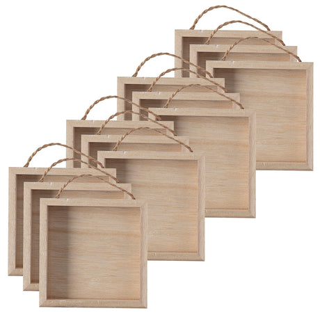 5” x 5” Unfinished Wooden Shadow Box Picture Frame by Make Market - Ready-to-Finish Memory Box Display Case - Bulk 24 Pack Make Market