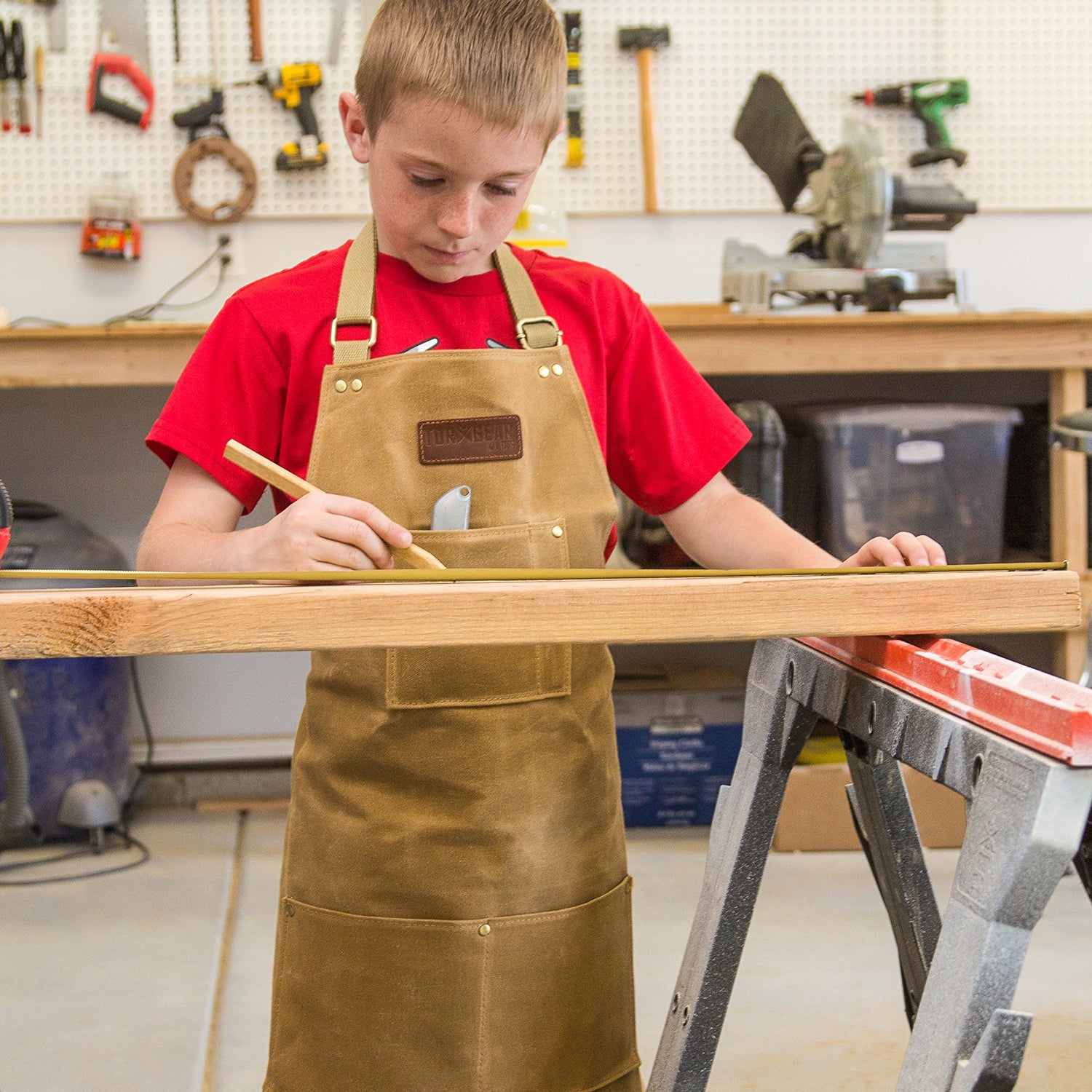 TorxGear Kids Child's Work Apron - Waxed Canvas Tool Apron - Craftsmen Quality Heavy Duty Safety Smock TORXGEAR KIDS