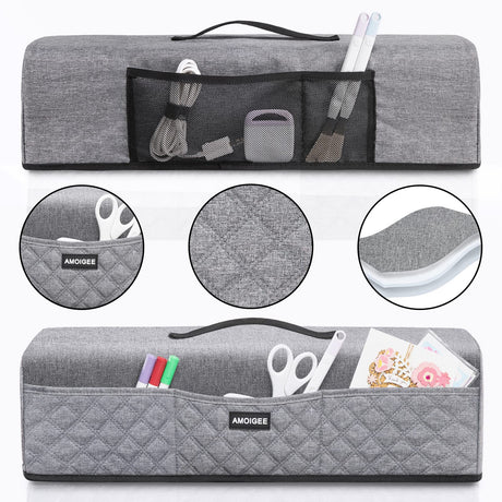 AMOIGEE Dust Cover for Cricut Explore Air 2, Cricut Maker,Cricut Explore 3,Cricut Maker, Maker Cover With Pockets for Cricut Accessories and Supplies AMOIGEE