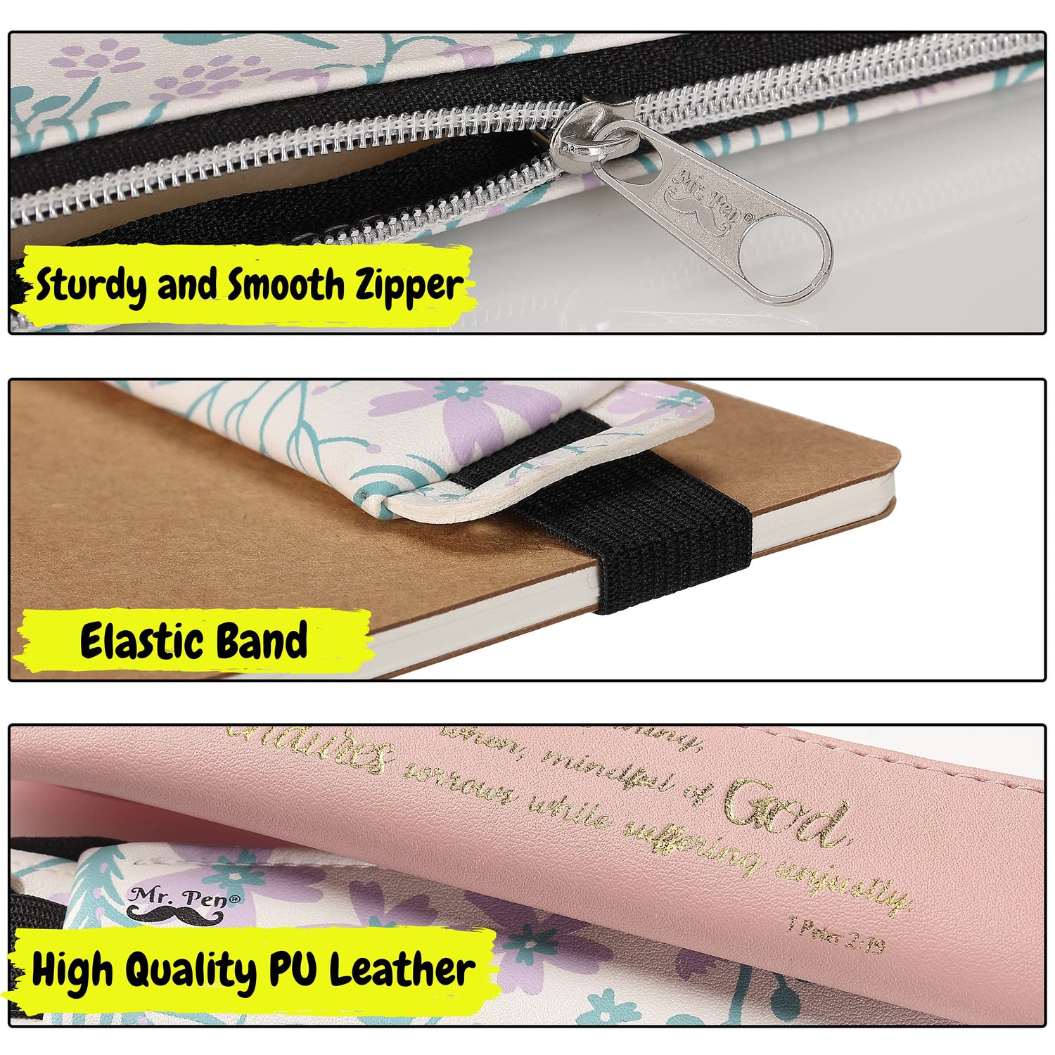 Mr. Pen - Adjustable Leather Pen Holder, 2 Pcs, 8" x 1.5" Mr. Pen