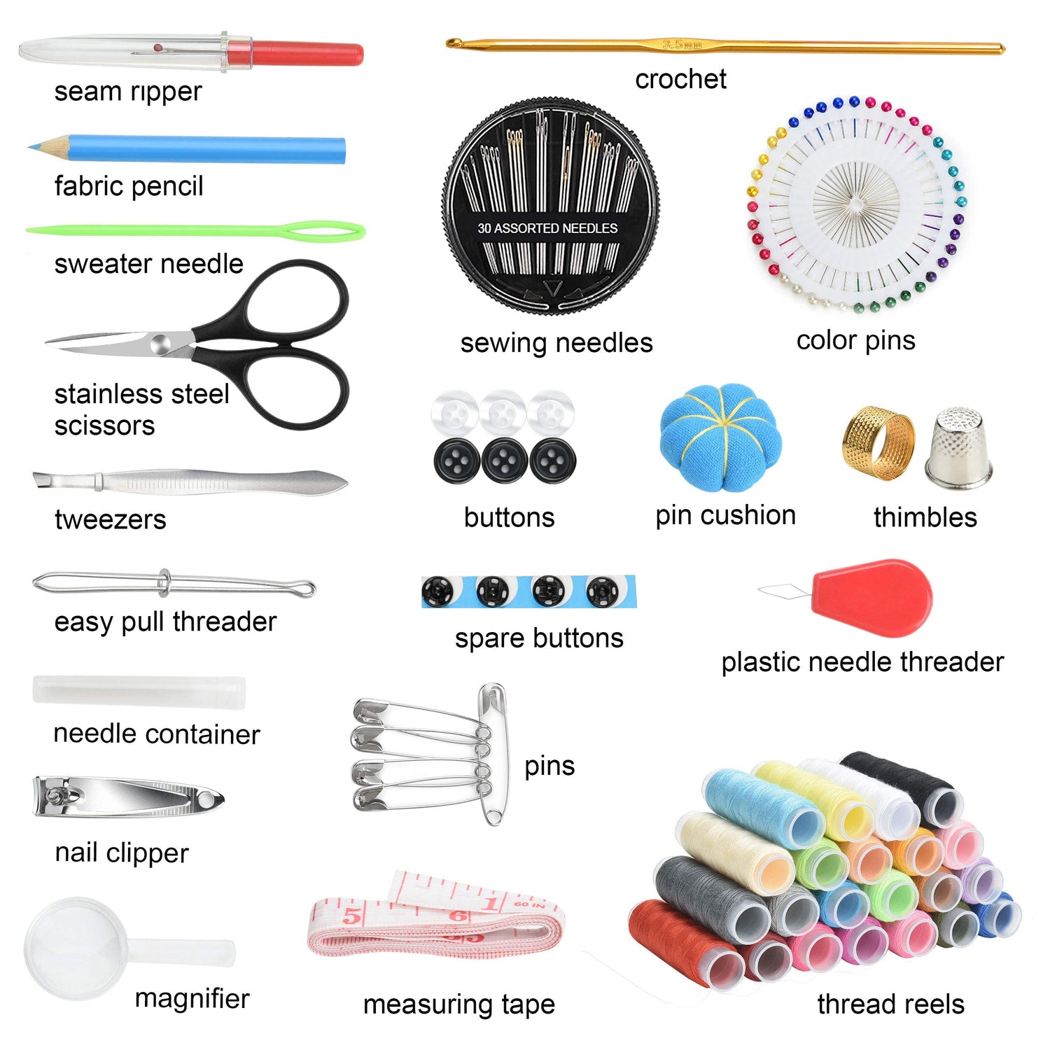 Marcoon Sewing KIT, DIY Sewing Supplies with Sewing Accessories, Portable Mini Sewing Kit for Beginner, Traveller and Emergency Clothing Fixes, with Marcoon