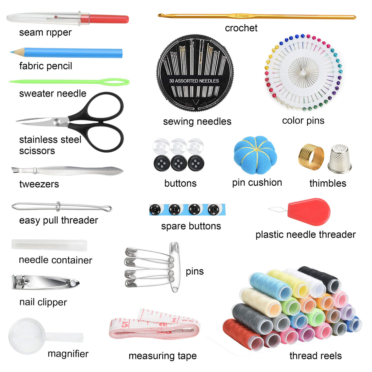Marcoon Sewing KIT, DIY Sewing Supplies with Sewing Accessories, Portable Mini Sewing Kit for Beginner, Traveller and Emergency Clothing Fixes, with Marcoon