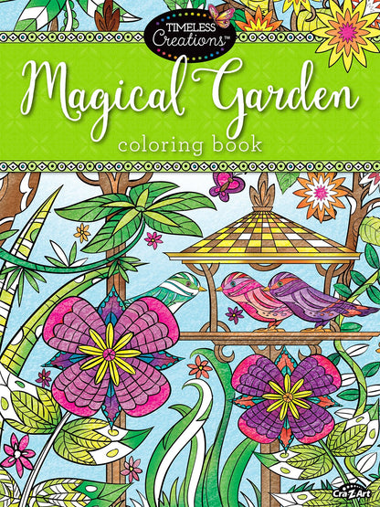 Cra-Z-Art Timeless Creations Adult Coloring Books: Magical Gardens Crative Coloring Book (16270-6) - WoodArtSupply