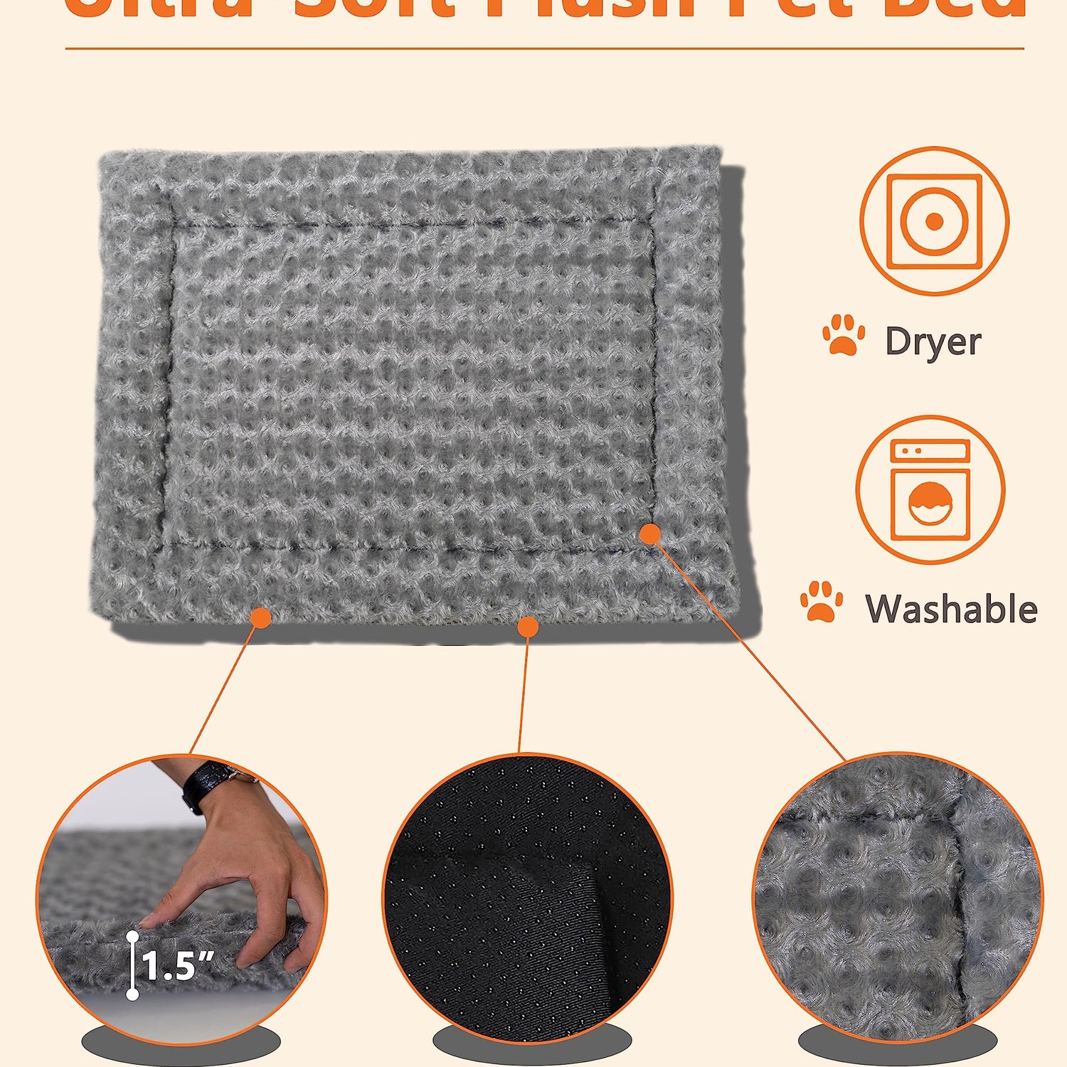 Piskyet Dog Crate Furniture,Wooden Dog Crate End Table with Storage Drawer&Cushion&Tray, QC3.0 Wireless Fast Charging&Dual USB, Dog Crate Indoor Piskyet