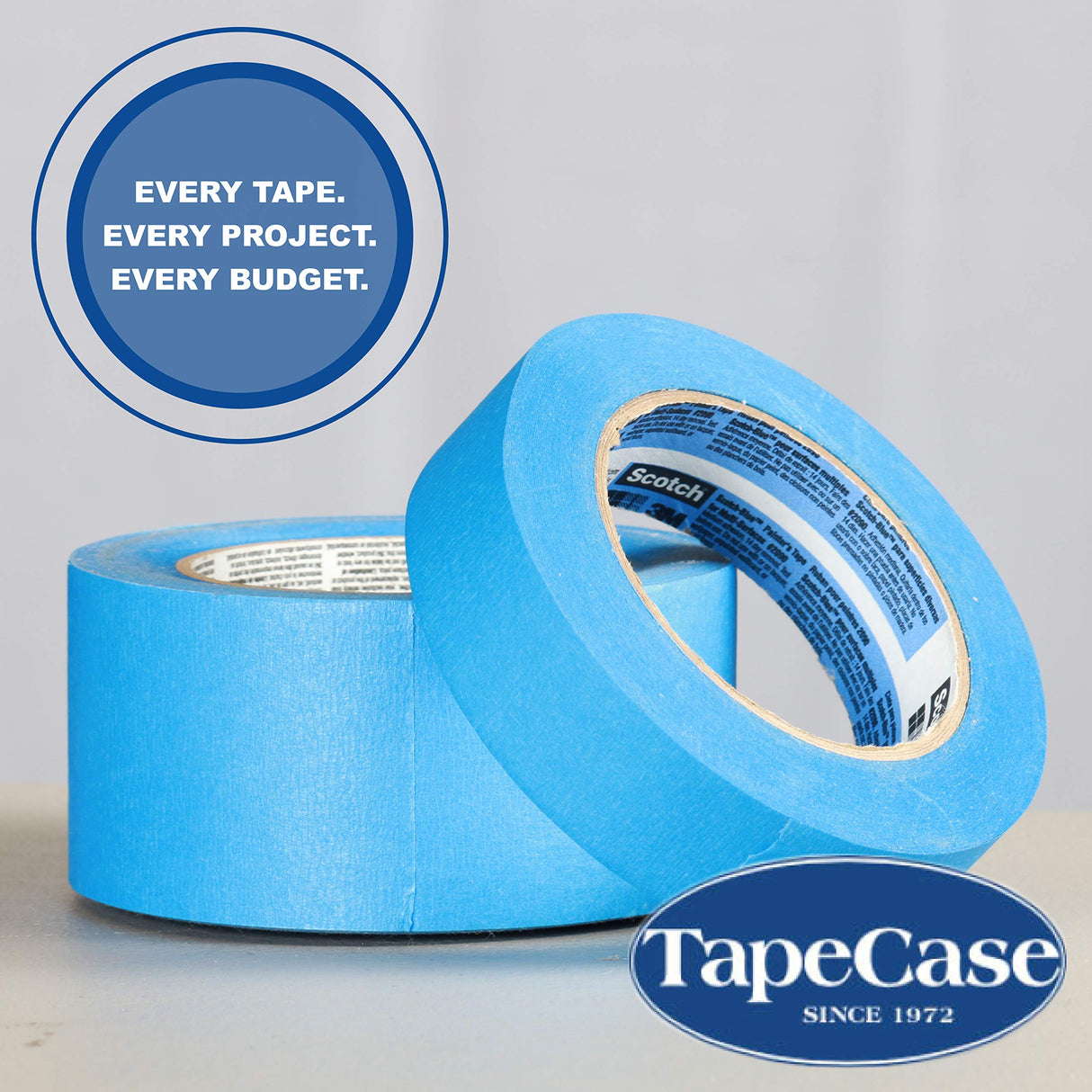 3M 2090 ScotchBlue Painters Tape - 0.25 in. (W) x 180 ft. (L) Masking Tape Roll for Medium Adhesion. Painting Wall Preparation TapeCase