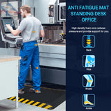 FEATOL Anti Fatigue Mats Industrial, Ergonomic Standing Floor Mat, Work Mats for Standing,Black with Yellow Border Safety Mat 20" x 32"-Standing FEATOL