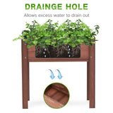 Raised Garden Bed with Legs (31x16x31''), Solid Wood Elevated Planter Box for Outdoor Wood-Natrl