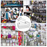 Yaocom 94 Pcs Slatwall Accessory 4 Metal Slatwall Baskets 90 Slatwall Hooks 4'' 6'' 8'' Slat Wall Hooks Hanging Storage Baskets for Shops Rooms Yaocom