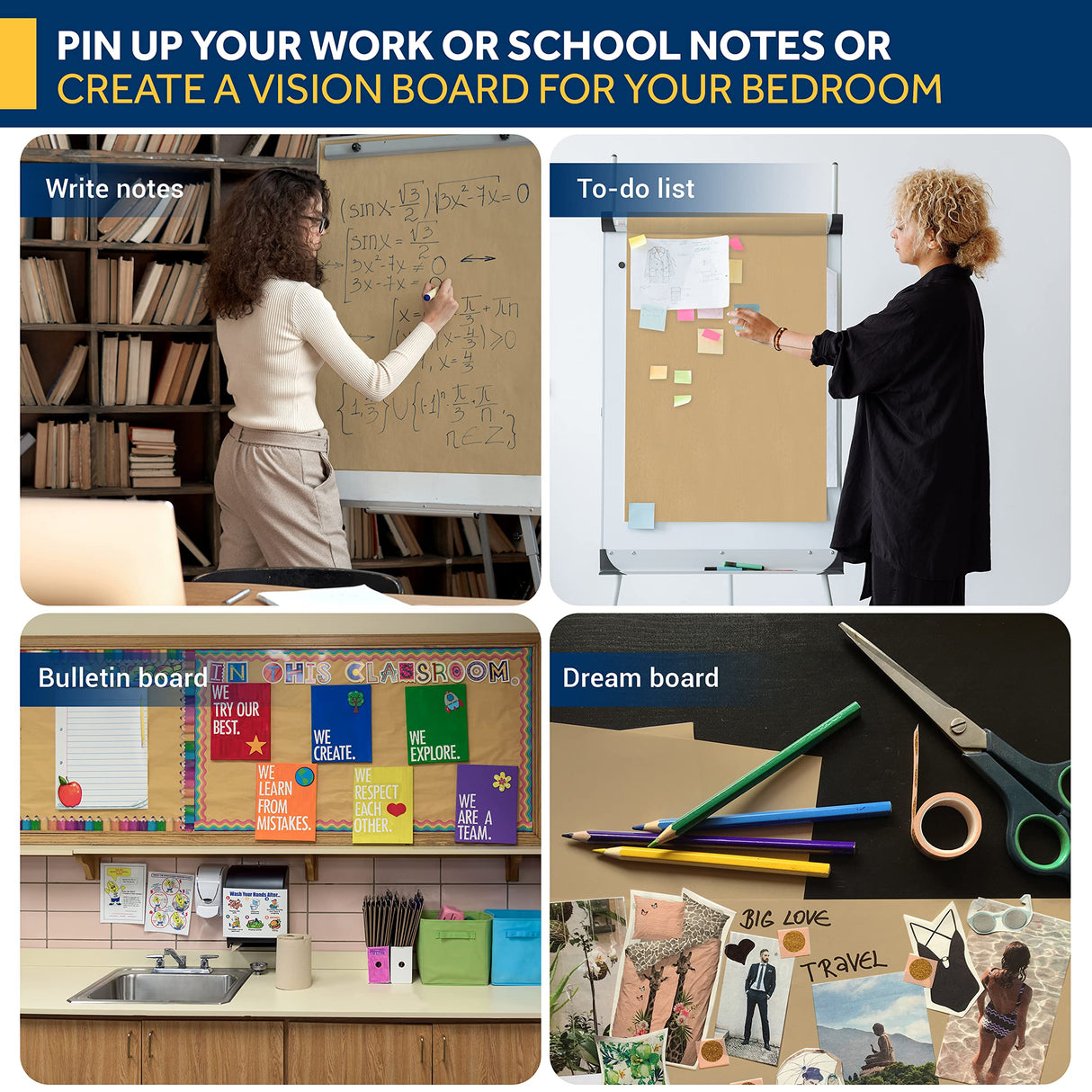 Bryco Goods 18" x 1,200" Brown Kraft Packing Paper - Versatile for Different Arts and Crafts Projects - Pin Up Your Work Or School Notes - Create Bryco Goods