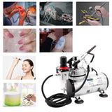 Timbertech Airbrush Kit with Compressor AS18-2K Basic Start Kit with Air Hose, Cleaning Brush & Test Paints for Hobby, Body Tattoo, Graphic and Any TIMBERTECH