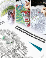 Blissful Scenes Adult Coloring Book - Features 50 Original Hand Drawn Designs Printed on Artist Quality Paper, Hardback Covers, Spiral Binding, ColorIt