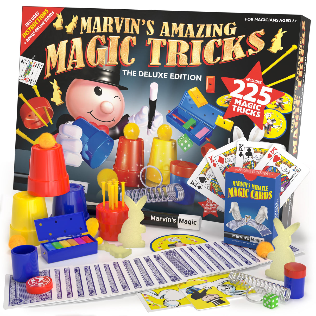 Marvin's Magic - 225 Amazing Magic Tricks for Children - Magic Kit - Kids Magic Set - Magic Kit for Kids Including Mystical Magic Cards, Magic Marvin's Magic